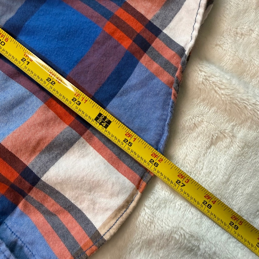 J.Crew Perfect Fit Plaid Button Down Shirt Womens Medium Blue Orange 30519 FA16 - Picture 6 of 7